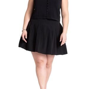 Eloquii Preppy Pleated Mini Skirt Black Whimsygoth Grunge Witchy Plus Size 20